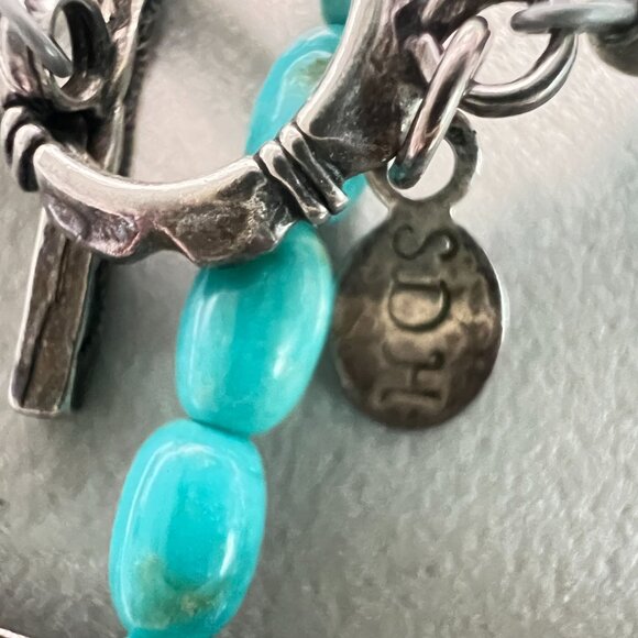 Artisan SDH Necklace .999 Fine Silver Pendant Dyed Gemstone Beads 16 1/2" 17.43g - Picture 4 of 7